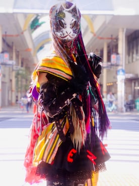 「アイテム（マスク）」を使った、キツネコさん（メンズ・190cm）の冬コーディネート