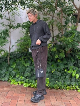 「LACOSTE（ラコステ）のアイテム（ニット/セーター）」を使った、Kanemonさん（メンズ・172cm）の秋コーディネート