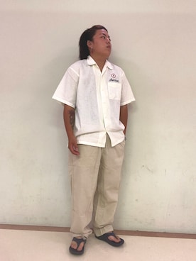 「AVIREX（アヴィレックス）のアイテム（サンダル）」を使った、nakagawa  jinさん（メンズ・170cm）の夏コーディネート