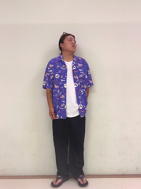 「AVIREX（アヴィレックス）のアイテム（サンダル）」を使った、nakagawa  jinさん（メンズ・170cm）の夏コーディネート