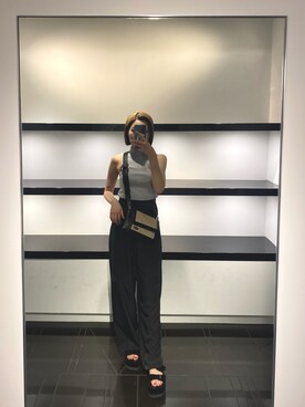 「ハイネックトップス」｜藤川陽さん（レディース・162cm）の夏コーディネート