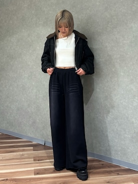 「アイテム（ブルゾン）」を使った、藤川陽さん（レディース・162cm）の秋コーディネート