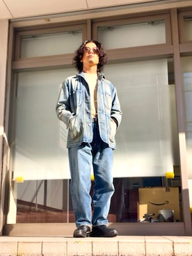 「アイテム（カバーオール）」を使った、jojo55さん（メンズ・171cm）の秋コーディネート