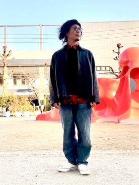 「NICENESS（ナイスネス）のアイテム」を使った、Nuさん（メンズ・171cm）の冬コーディネート