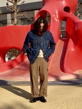 「HERMES（エルメス）のアイテム」を使った、Nuさん（メンズ・171cm）の冬コーディネート