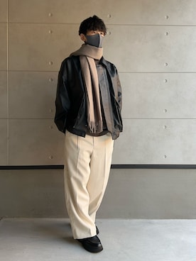 「WYM LIDNM（ウィム バイ リドム）のMILANO RIB HEAVY WEIGHT PO KNIT（ニット/セーター）」を使った、ko-chiさん（メンズ・176cm）の秋コーディネート