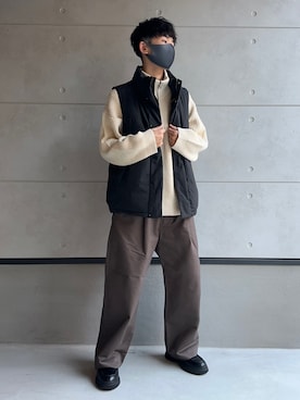 「WYM LIDNM（ウィム バイ リドム）のアイテム（ダウンベスト）」を使った、ko-chiさん（メンズ・176cm）の秋コーディネート