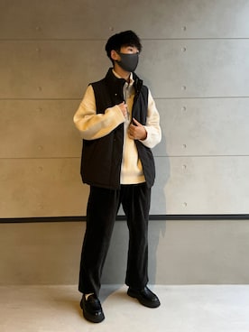 「WYM LIDNM（ウィム バイ リドム）のアイテム（ダウンベスト）」を使った、ko-chiさん（メンズ・176cm）の秋コーディネート