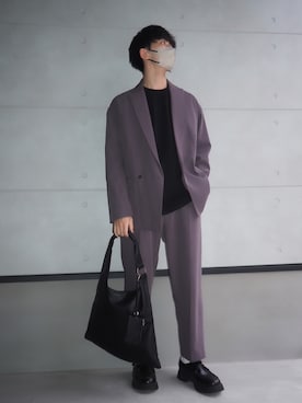 「春服デビュー宣言」｜「アイテム（セットアップ）」を使った、ko-chiさん（メンズ・175cm）の春コーディネート