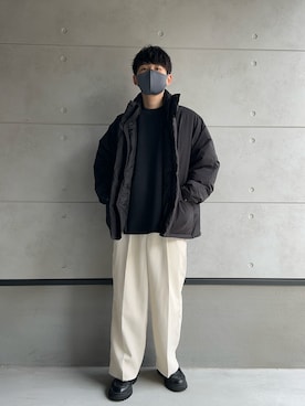 「WYM LIDNM（ウィム バイ リドム）のMILANO RIB HEAVY WEIGHT PO KNIT（ニット/セーター）」を使った、ko-chiさん（メンズ・176cm）の冬コーディネート