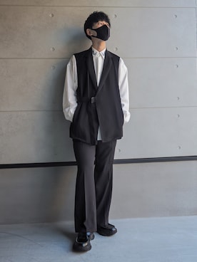 「JUNRED（ジュンレッド）のアイテム（ベスト）」を使った、ko-chiさん（メンズ・176cm）の春コーディネート