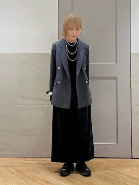 「SHIPS（シップス）のアイテム（スカート）」を使った、中島さん（レディース・154cm）の秋コーディネート