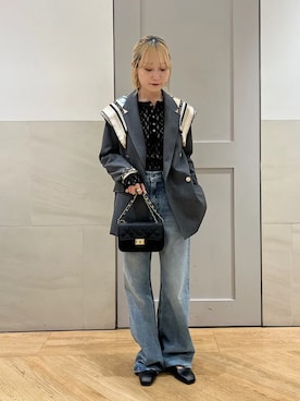 「manipuri（マニプリ）のアイテム」を使った、中島さん（レディース・154cm）の春コーディネート