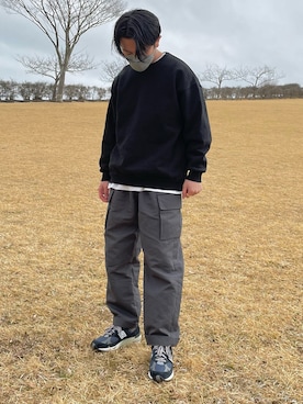 「Graphpaper（グラフペーパー）のアイテム（カーゴパンツ）」を使った、キチダイさん（メンズ・168cm）の春コーディネート