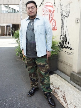 「アイテム（ブーツ）」を使った、plussizetakuyaさん（メンズ・176cm・20代）の春コーディネート