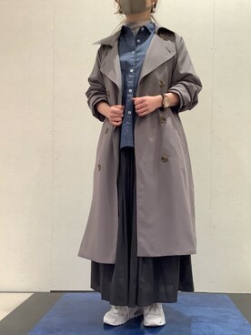 「BRICK HOUSE by TOKYO SHIRT」｜「アイテム（トレンチコート）」を使った、TOKYO SHIRTS COLLECTION -2812- ららぽーとTOKYO-BAY店さん（レディース・152cm）の春コーディネート