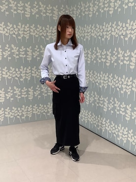「アイテム（ビジネスシャツ）」を使った、TOKYO SHIRTS COLLECTION -2812- ららぽーとTOKYO-BAY店さん（レディース・157cm）の夏コーディネート