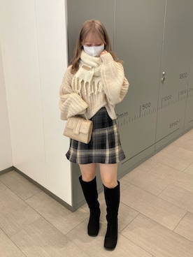「アイテム（マフラー）」を使った、yuiさん（レディース・156cm）の秋コーディネート
