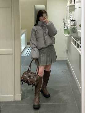 「OLIVE des OLIVE（オリーブデオリーブ）のアイテム（ダウンジャケット/コート）」を使った、yuiさん（レディース・156cm）の秋コーディネート