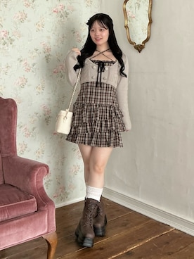 OLIVE des OLIVEのワンピース（ブラウン系）を使った人気ファッション