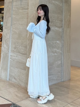 「アイテム（カーディガン/ボレロ）」を使った、yuiさん（レディース・156cm）の夏コーディネート