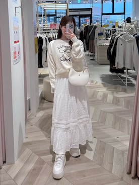 「春服デビュー宣言」｜「アイテム（スカート）」を使った、yuiさん（レディース・156cm）の冬コーディネート