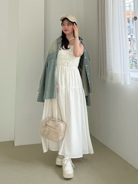 「OLIVE des OLIVE（オリーブデオリーブ）のアイテム（帽子）」を使った、yuiさん（レディース・156cm）の春コーディネート