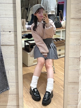 「OLIVE des OLIVE（オリーブデオリーブ）のアイテム（帽子）」を使った、yuiさん（レディース・156cm）の秋コーディネート