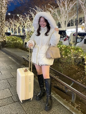 「OLIVE des OLIVE（オリーブデオリーブ）のアイテム（ダウンジャケット/コート）」を使った、yuiさん（レディース・156cm）の冬コーディネート