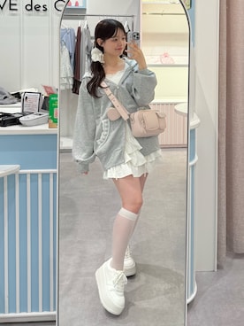 「アイテム（パーカー）」を使った、yuiさん（レディース・156cm）の夏コーディネート