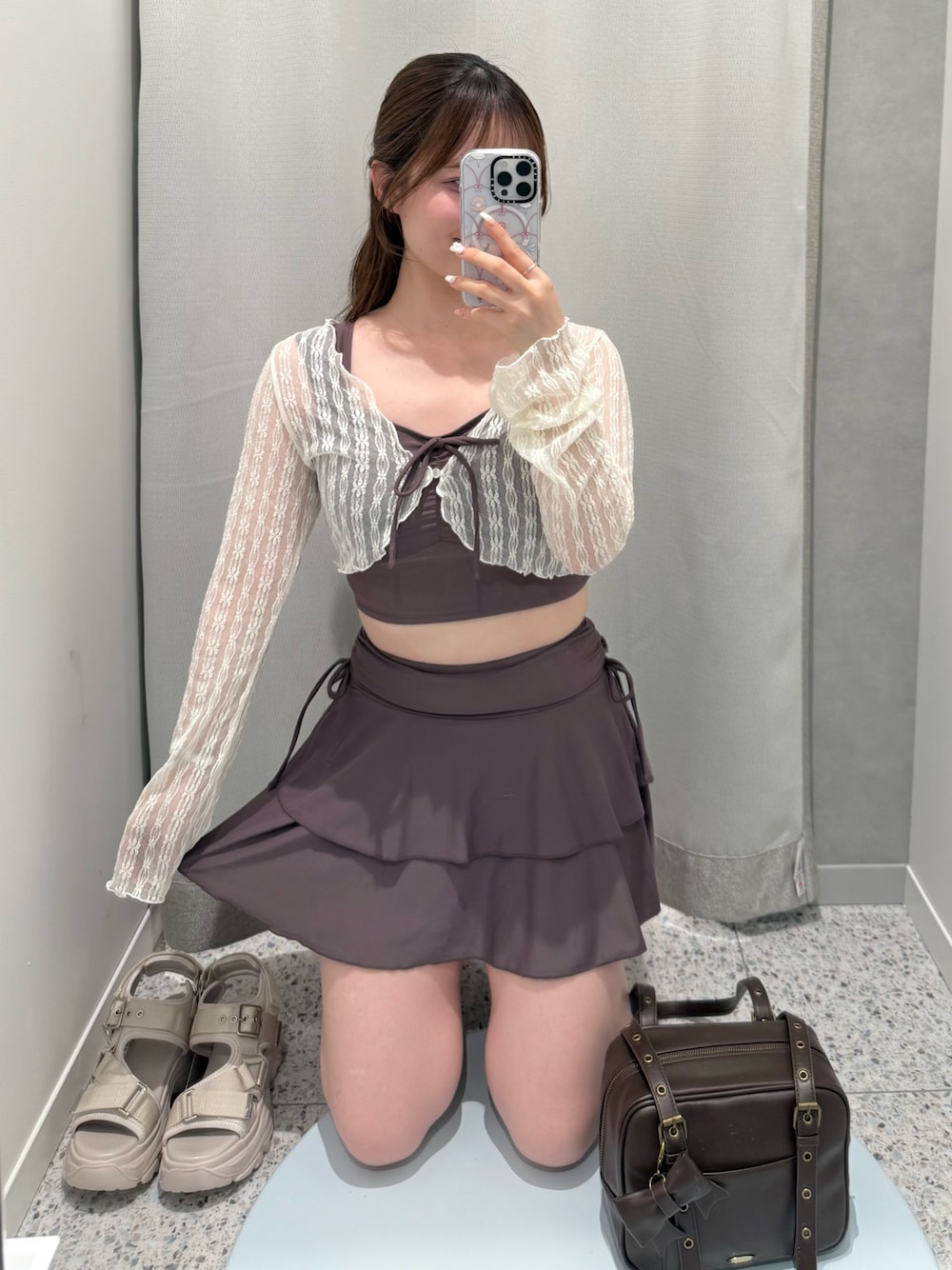 OLIVE des OLIVE レース 織付リボン swim wear OLIVE des OLIVE