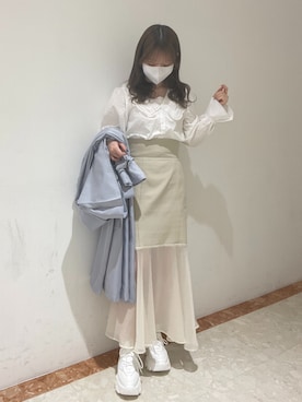 「OLIVE des OLIVE（オリーブデオリーブ）のアイテム（トレンチコート）」を使った、yuiさん（レディース・156cm）の春コーディネート