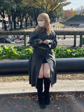 「フレンチガーリー」｜「アイテム（ステンカラーコート）」を使った、yuiさん（レディース・156cm）の秋コーディネート