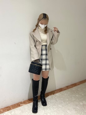 「OLIVE des OLIVE（オリーブデオリーブ）のアイテム（その他アウター）」を使った、yuiさん（レディース・156cm）の冬コーディネート