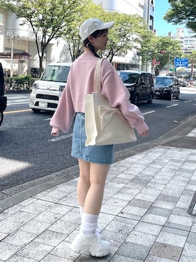 「OLIVE des OLIVE（オリーブデオリーブ）のアイテム（帽子）」を使った、yuiさん（レディース・156cm）の夏コーディネート