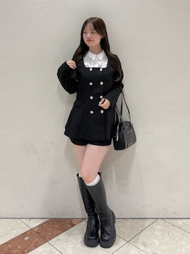 「アイテム（ボストンバッグ）」を使った、yuiさん（レディース・156cm）の秋コーディネート