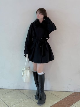 「アイテム（ステンカラーコート）」を使った、yuiさん（レディース・156cm）の秋コーディネート