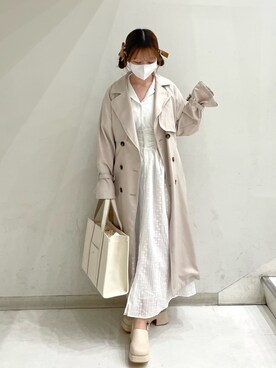 「OLIVE des OLIVE（オリーブデオリーブ）のアイテム（トレンチコート）」を使った、yuiさん（レディース・156cm）の春コーディネート