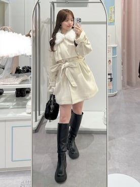 「アイテム（ステンカラーコート）」を使った、yuiさん（レディース・156cm）の秋コーディネート