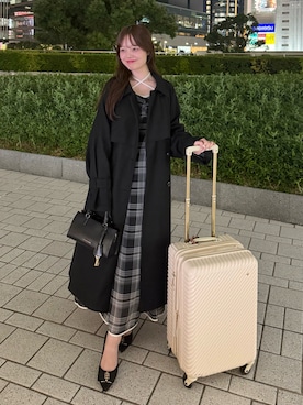 「アイテム（ステンカラーコート）」を使った、yuiさん（レディース・156cm）の秋コーディネート
