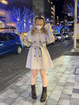 「OLIVE des OLIVE（オリーブデオリーブ）のアイテム（その他アウター）」を使った、yuiさん（レディース・156cm）の冬コーディネート