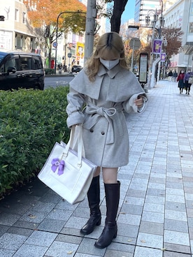 「フレンチガーリー」｜「アイテム（ステンカラーコート）」を使った、yuiさん（レディース・156cm）の秋コーディネート