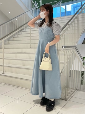 「襟付きトップス」｜「アイテム（ワンピース/ドレス）」を使った、yuiさん（レディース・156cm）の春コーディネート