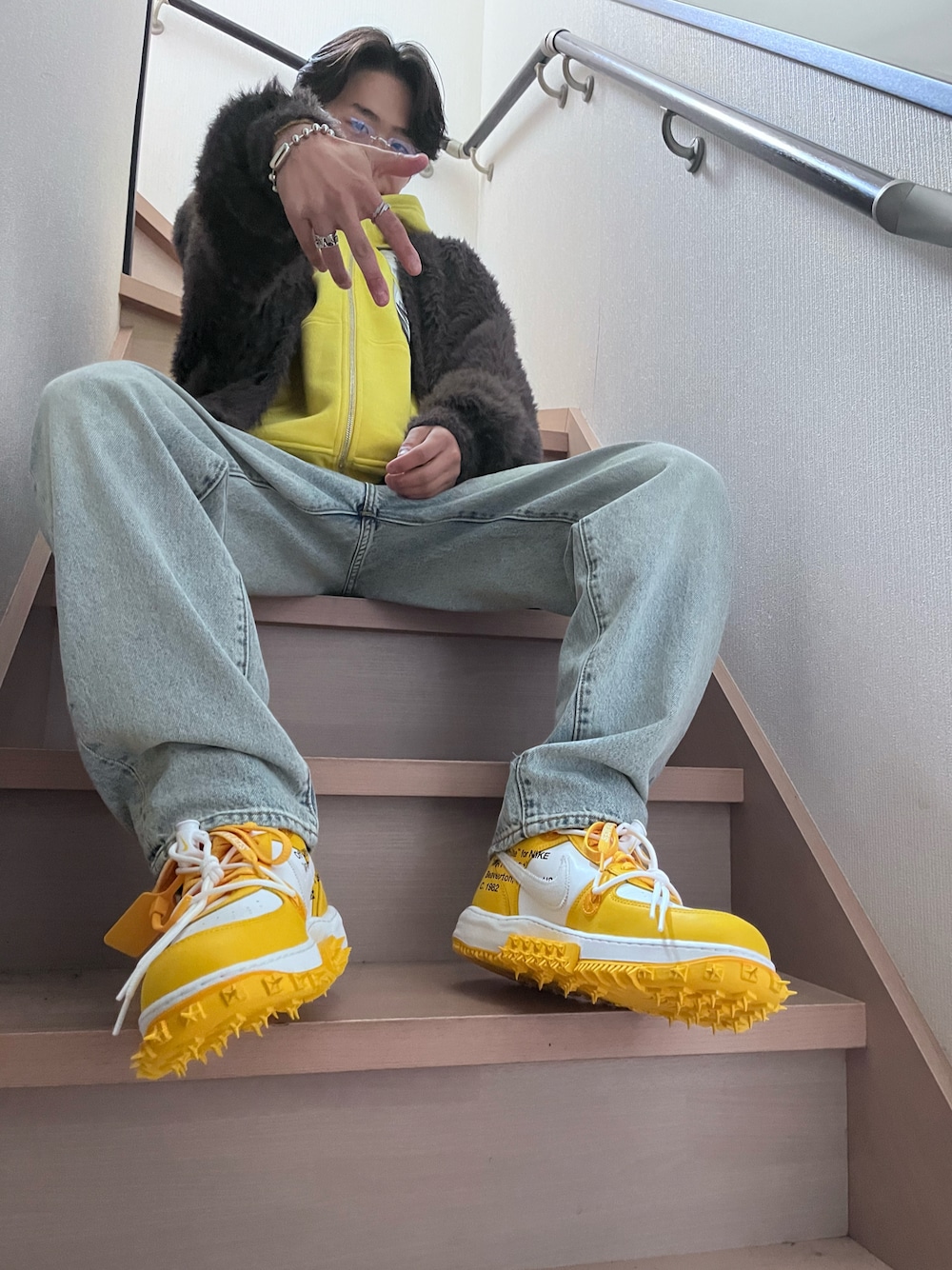 「Levi'sのLevi's/リーバイス 568(TM) STAY LOOSE（デニムパンツ、ブルー系）」を使った、junjunjun0529さん（メンズ・166cm）の春コーディネートの1枚目の写真