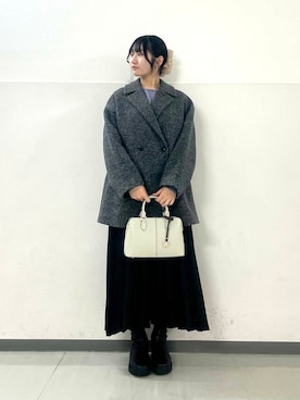 「冬の差し色コーデ」｜ゆかなさん（レディース・161cm）の冬コーディネート