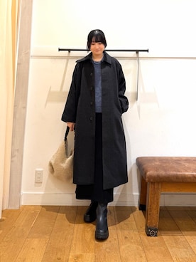 「URBAN RESEARCH Sonny Label（アーバンリサーチサニーレーベル）の『UR TECH』蓄熱ジャージーIラインスカート（スカート）」を使った、ゆかなさん（レディース・161cm）の秋コーディネート