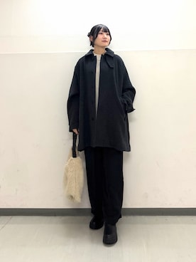 「アイテム（ステンカラーコート）」を使った、ゆかなさん（レディース・161cm）の秋コーディネート
