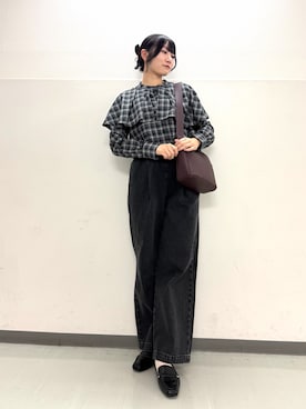 「秋のシャツ着こなし術」｜ゆかなさん（レディース・161cm）の秋コーディネート