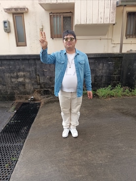 「アイテム（サングラス、ブルー系）」を使った、NatsuNakaさん（メンズ・174cm）の秋コーディネート