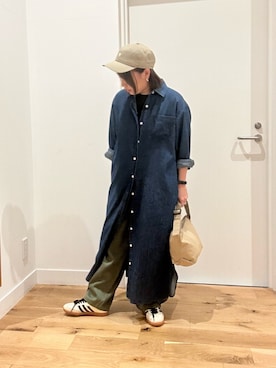 「初秋のパンツスタイル」｜「アイテム（キャップ）」を使った、Hasegawaさん（レディース・154cm）の秋コーディネート